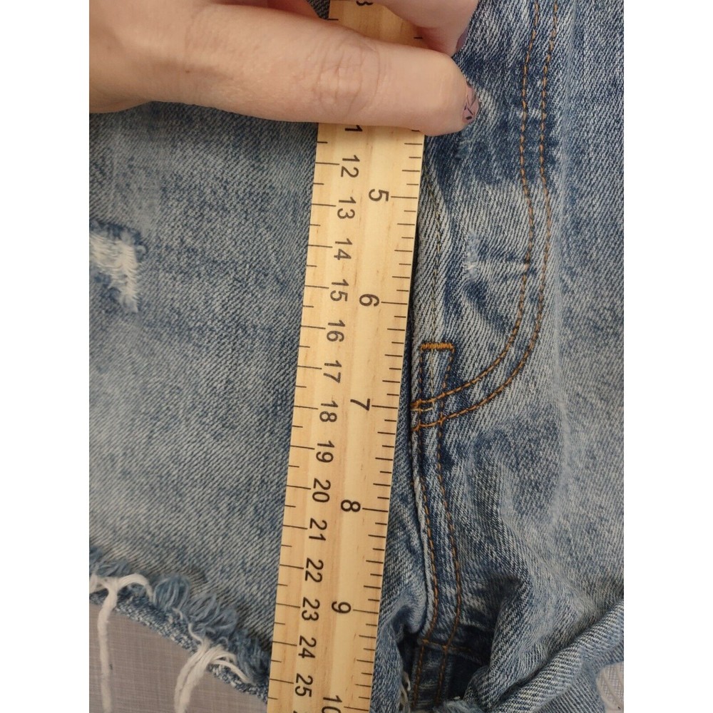 Levis Shorts Premium Denim 28 Blue Jean Cutoffs  Fray High Rise - Picture 4 of 9